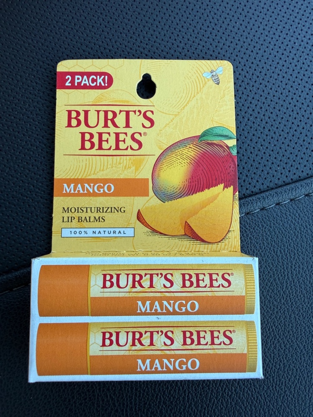 Burt's Bees Mango Moisturizing Lip Balm - 2x0.15oz